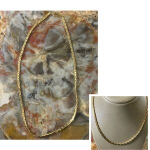 Classic Herringbone Gold Plated Chain Necklace